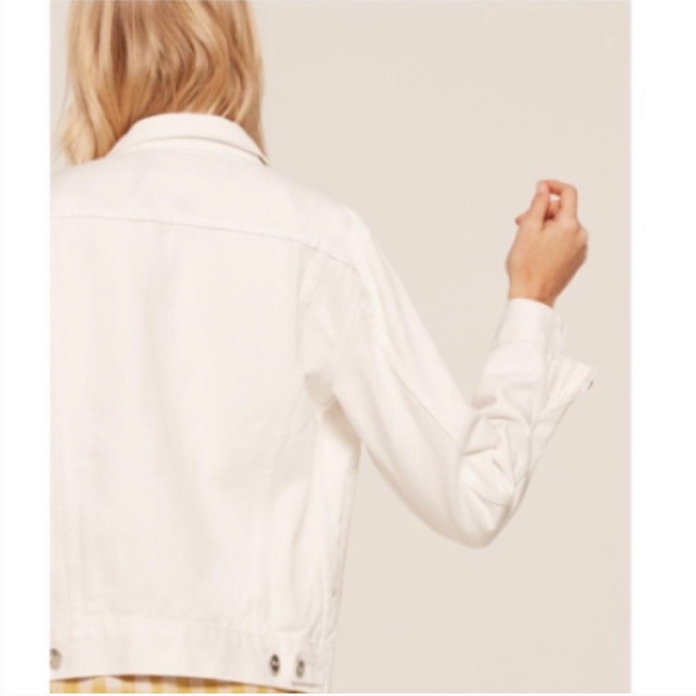 Reformation white denim jacket